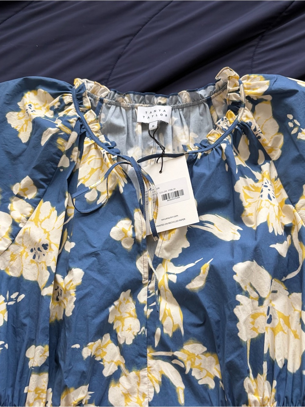 Tanya Taylor Ivana Top in French Blue Multi - Picture 5 of 13